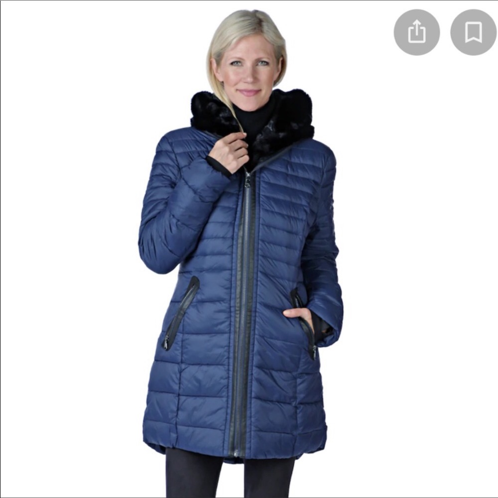 NWT Pajar Canada | Navy CeCe Quilted Down Coat Size Medium NEW